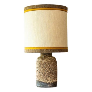 Brown and Beige Ceramic Floor or Table Lamp, Denmark, 1960s For Sale