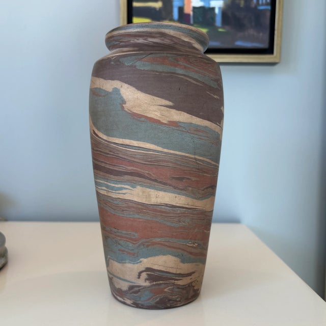 Arts & Crafts Niloak Pottery Mission Swirl Vase For Sale - Image 3 of 9