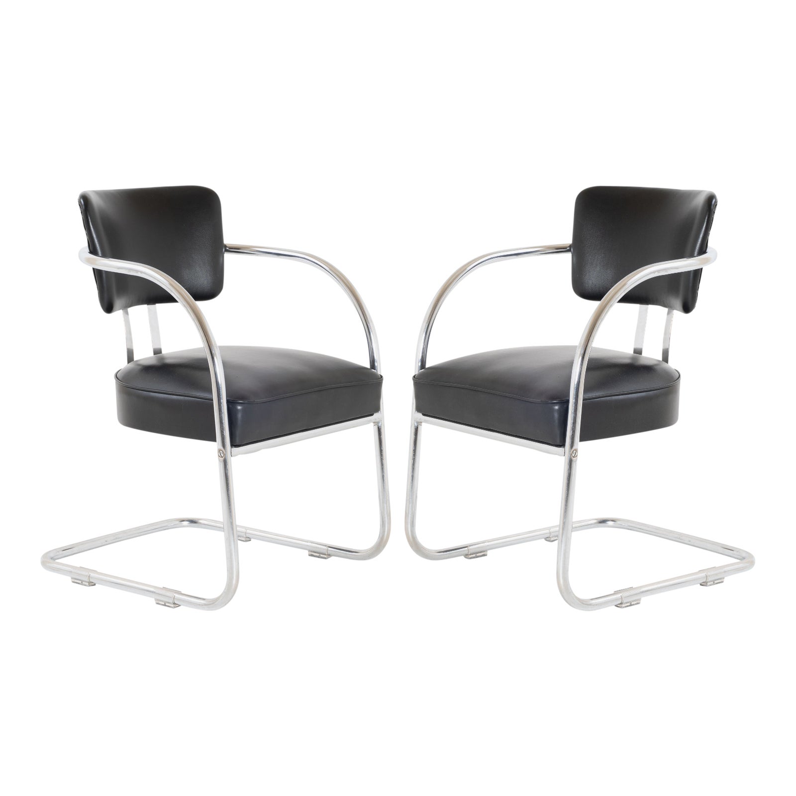 ArtDeco Accent Chairs in Black by Kem er for Lloyd, Pair Chairish