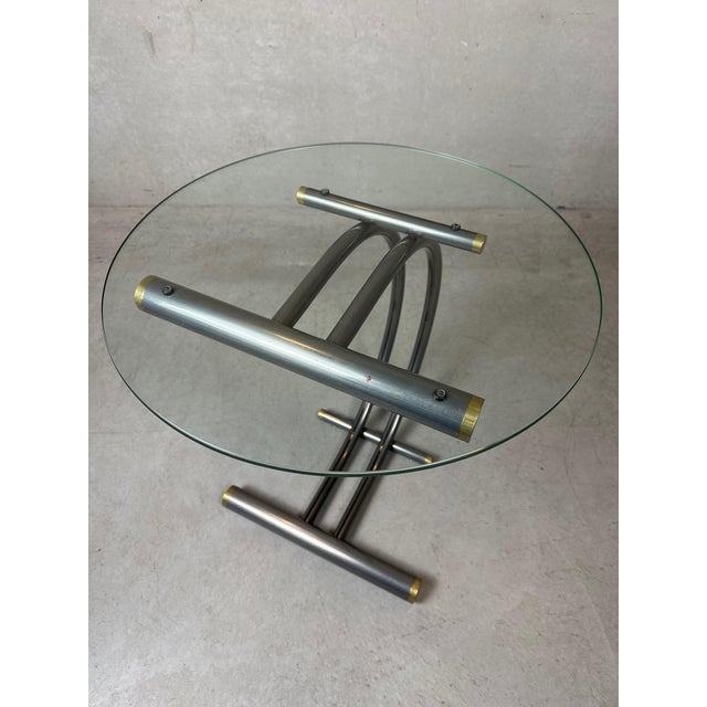 Hollywood Regency Vintage Chrome Side Table For Sale - Image 3 of 9