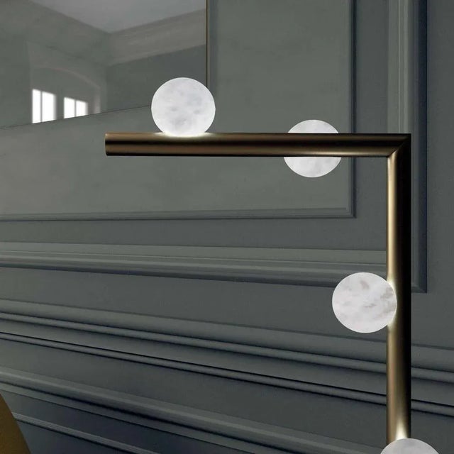 Demetra Brushed Brass Table Lamp by Alabastro Italiano For Sale - Image 4 of 7