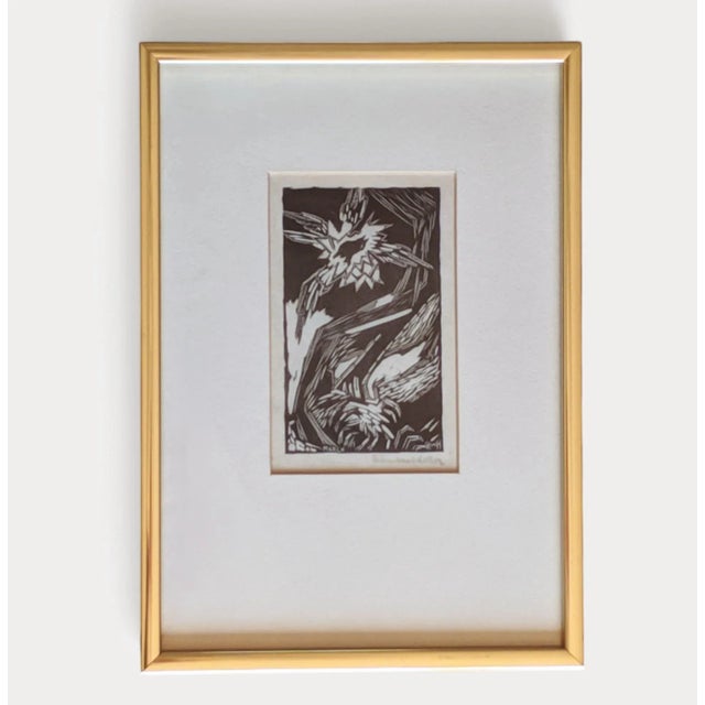 Early 20th Century Abstract Linocut Pencil Signed by Helen West Heller For Sale - Image 9 of 9