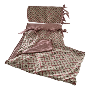 Vintage Floral Twin Reversible Custom Duvet Cover and Sham With Bows P. Kaufman Floral Chintz and Waverly Cotton Gingham Check
