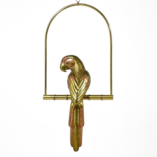 Sergio Bustamante Sergio Bustamante Brass & Copper Parrot For Sale - Image 4 of 9
