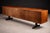 Cimo Brazilian Rosewood Credenza with Ebony-Finished Legs and Brass Hardware, Brazil, 1960s — Architectural Storage with Eight Compartments - Lot 319 For Sale In New York - Image 6 of 17