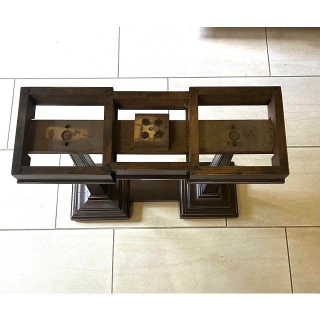 1950s 1950’s, Weiman Side/Gallery Table, W/Marble Top, Pedestal Base, Brass Handle For Sale - Image 5 of 11