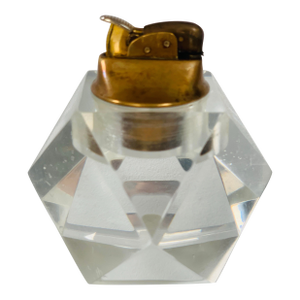 1970s Lucite & Brass Table Lighter