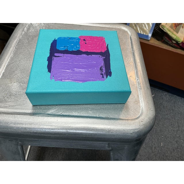 Acrylic on 6" by 1.5" by 6” Canvas Panel. Artist signed on the back side with S. Stilgenbauer (CA Artist Stephen...