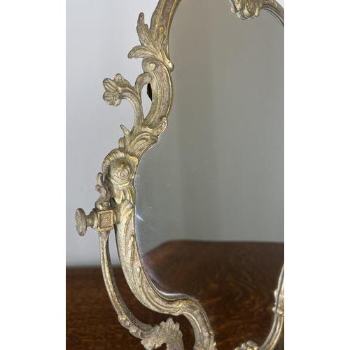 Vintage French Ornate Standing Table Mirror in Marble For Sale - Image 10 of 16