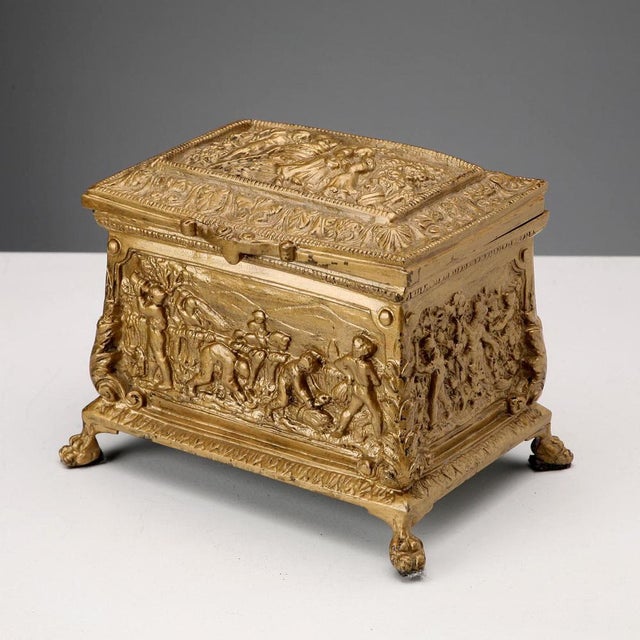 Gilded Bronze Casket Box For Sale - Image 3 of 10