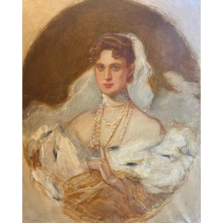 Edouard Dreyfus-Gonzales, Portrait of a Bride, Oil on Canvas For Sale