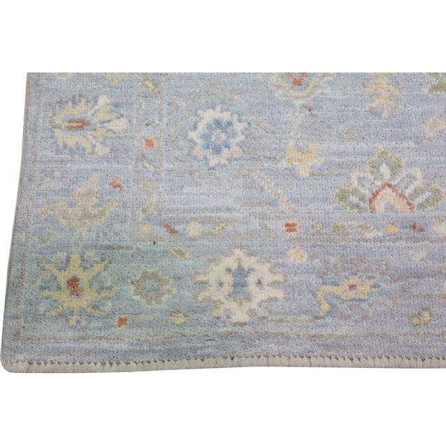 Turkish Oushak Hand Knotted Wool Rug, 4'x6' For Sale - Image 4 of 4