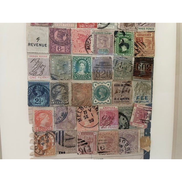 Late 19th Century Framed Philatelic Collection 19th Century World Stamps. Set of 2 For Sale - Image 5 of 11