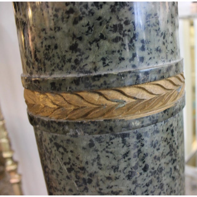 Antique 42" Green Marble Pedestal Italian For Sale - Image 9 of 11