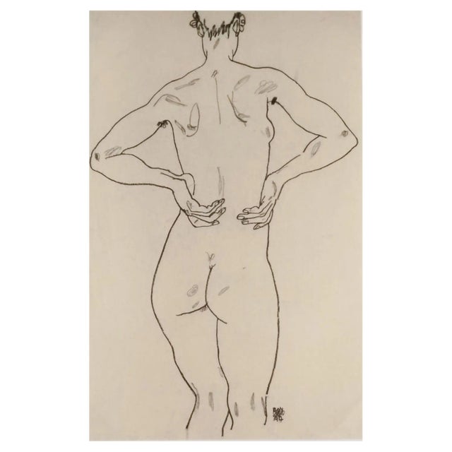 After Egon Schiele, Weiblicher Rückenakt, Original Lithograph For Sale