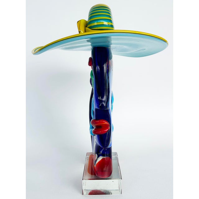Blue Murano Glass Sculpture After Picasso by Renato Anatra, Signed C1980 For Sale - Image 8 of 13