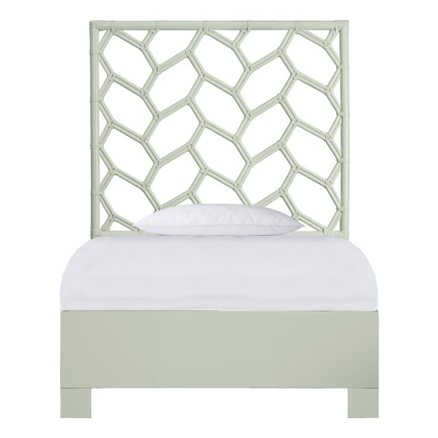 Silas Platform Bed Twin - Celery Green For Sale