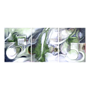 Large Scale Vintage Arcylic Post Modern Biomorphic Abstract Triptych c.1990