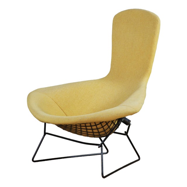 Bertoia Bird Chair in Hopsack Orange by Harry Bertoia for Knoll International, 1990s For Sale