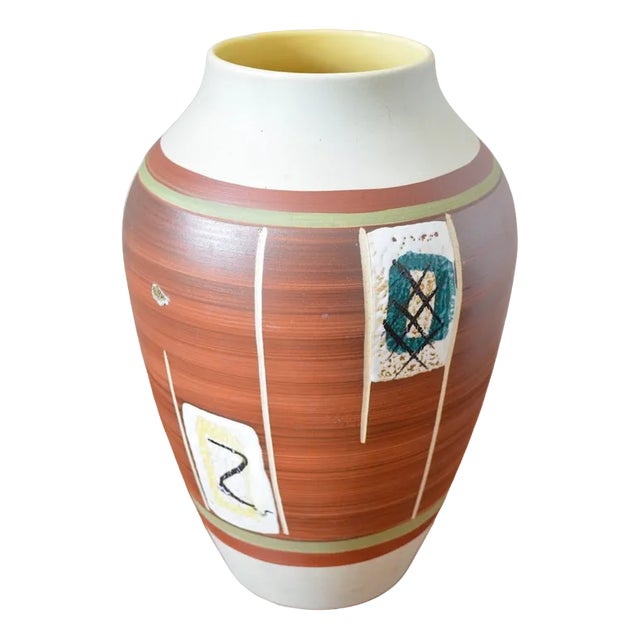 Mid-Century German Ceramic Vase from Bay, 1950s For Sale