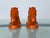 This is a lovely pair of orange lacquered metal bookends Dimensions: 5" Width x 3.5"Dept x 6"Height See pictures and...