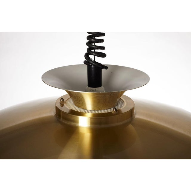 Gold Mid-Century Brass Pendant Light, Denmark, 1980s For Sale - Image 8 of 12