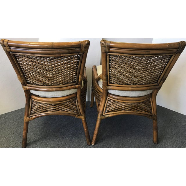 Vintage Mid Century Rattan Wicker Chairs A Pair Chairish