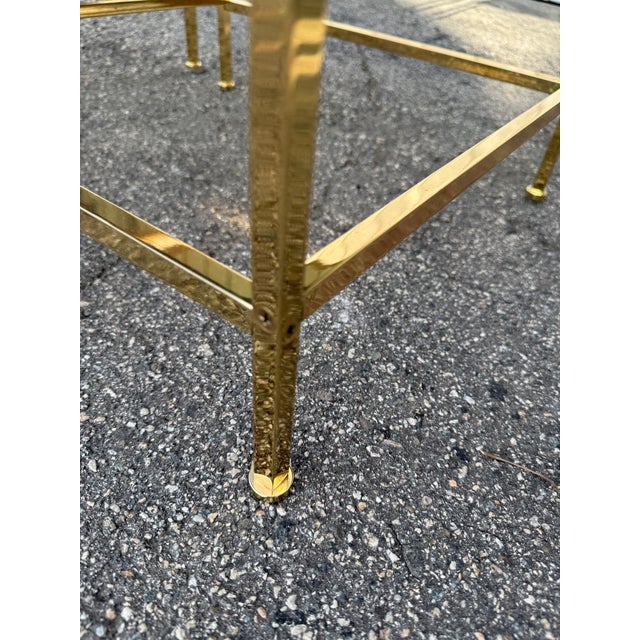 1960s Pair of Vintage Brass and Smoked Glass Side Tables in the Style of Paul McCobb For Sale In Los Angeles - Image 6 of 9