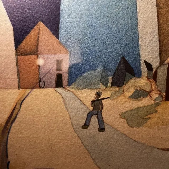 Paper David, Cubo-Surrealist Composition, 1974, Mixed Media on Paper, Framed For Sale - Image 7 of 13