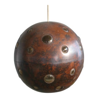 1960s Brutalist Spherical Copper and Glass Pendant Lamps by Nanny Still for Raak For Sale