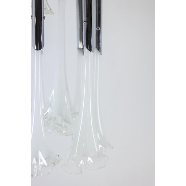 Chandelier in Murano Glass and Chrome Metal, 1970s For Sale - Image 6 of 10