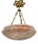 Art Deco French Pink and Gray Alabaster and Bronze Pendant Light, 1920s For Sale