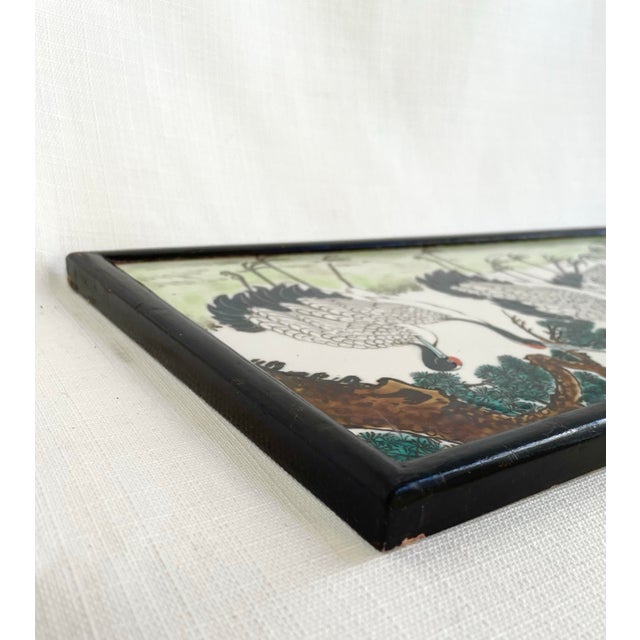 White Antique Framed Chinese Enameled Porcelain Plaque For Sale - Image 8 of 10