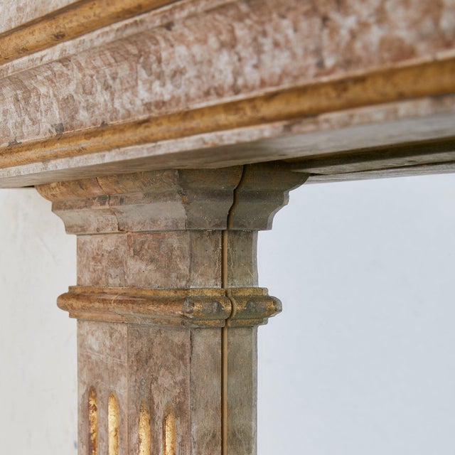 Wood French Neoclassical Wall Mirror with Gilt Accents, 1950s - 2 Available For Sale - Image 7 of 10
