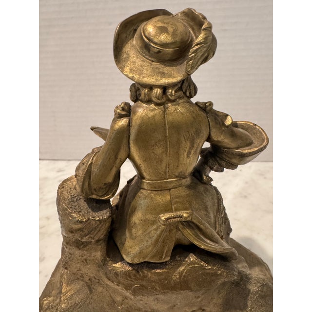 Bronze Antique Bronze Sculpture of an Artist For Sale - Image 8 of 9