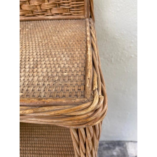 1990s Wicker 3 Shelf Stand For Sale - Image 10 of 12