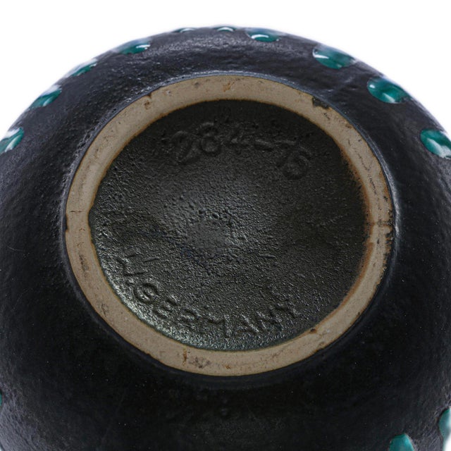Mid-Century Green Drip Glazed Ceramic Vase from Scheurich, West Germany, 1970s For Sale - Image 6 of 8