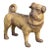 Vintage English Standing Pug Composition Sculpture with Glass Eyes and Collar For Sale