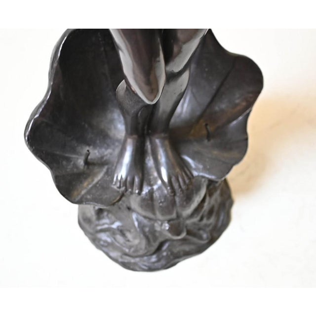 French Bronze Fountain Nude Female Rococo Clam Shell Water Feature For Sale - Image 10 of 17