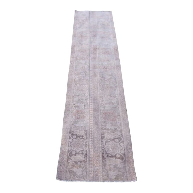 Vintage Distressed Oushak Runner 2′ × 8′4″ For Sale