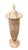 This striking vintage decorative urn is carved from natural onyx marble, showcasing a translucent, multi-layered stone...
