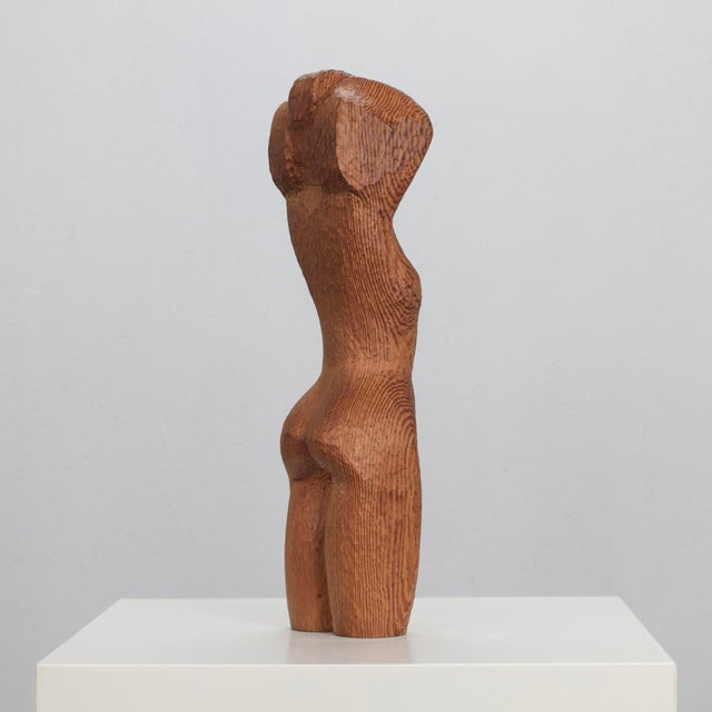 J. Limperg, Woman in Chains Hand-Carved Torso Sculpture, 1970s, Pine For Sale - Image 6 of 10