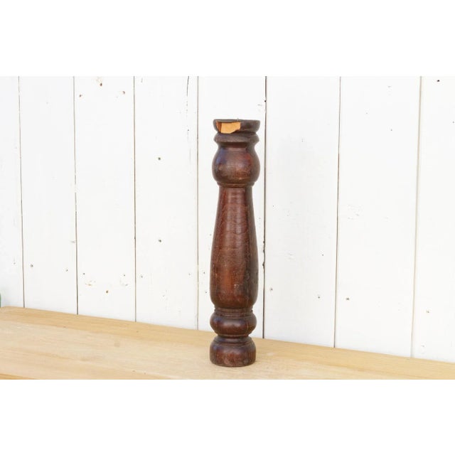 Vintage Dark Teak Candle Holder Chairish