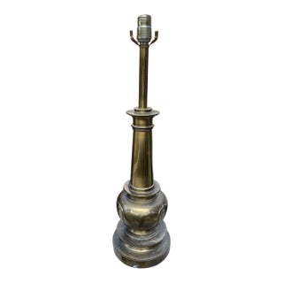 Vintage Mid-Century Modern Stiffel 'Lotus' Banquet Table Lamp Brass Lighting For Sale