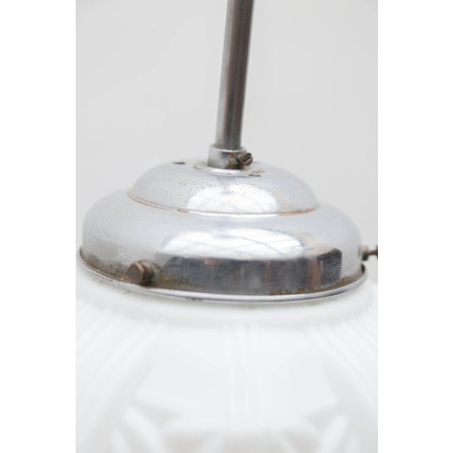 Art Deco Opaline Milk Glass Skyscraper Pendant For Sale - Image 9 of 10
