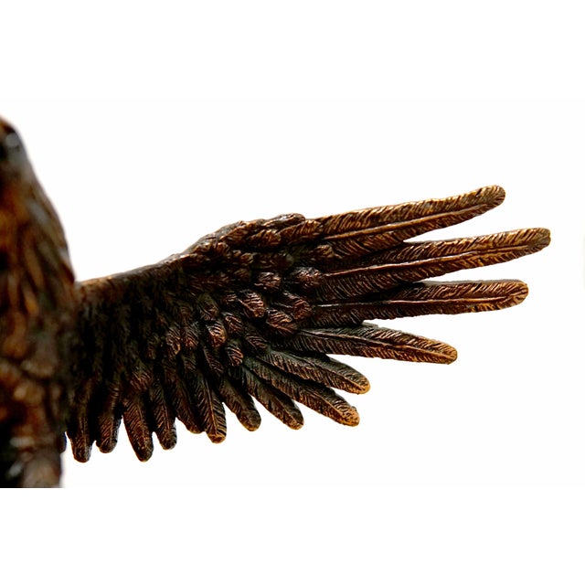 Metal Vintage Copper Plated Eagle In-Flight Sculpture For Sale - Image 7 of 13