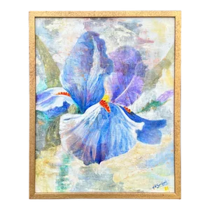 Iris Painting Signed Jb Sanford '81, 17 X 21