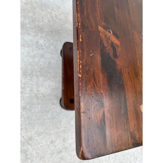 Vintage Ethan Allen Old Tavern Pine Square Pedestal End Table For Sale - Image 9 of 11