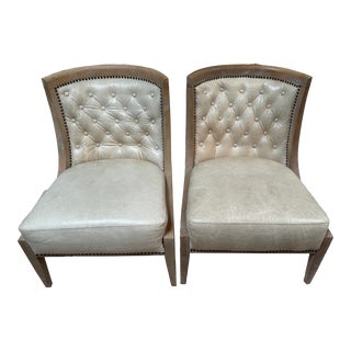 Four Hands Monroe Leather Chairs, a Pair For Sale