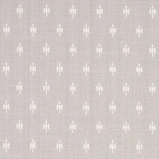 Schumacher Barlow Fabric in Ivory on Grey For Sale
